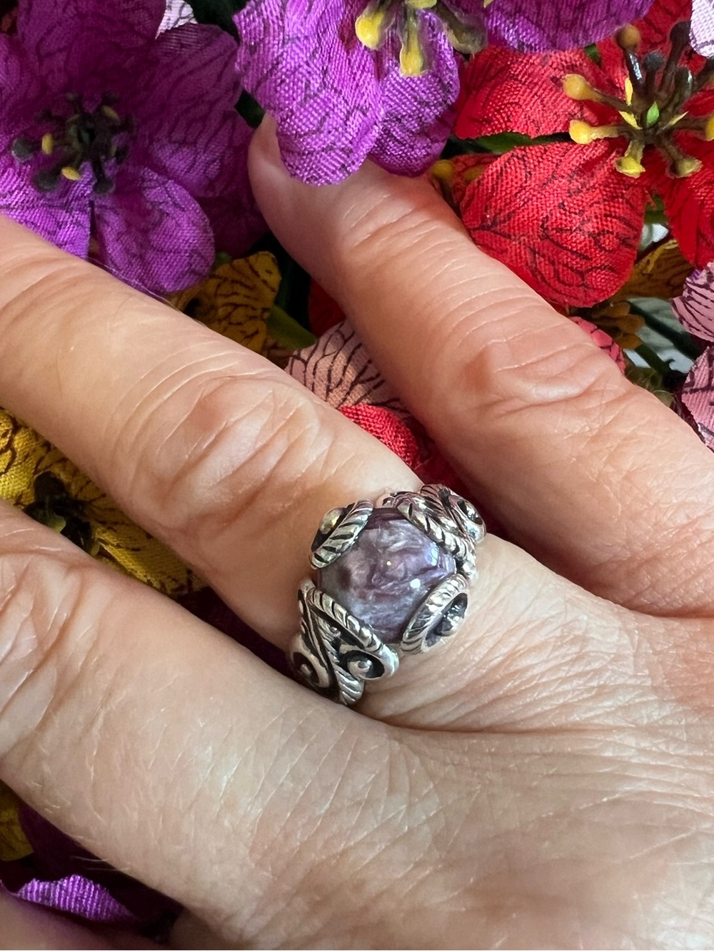 Carolyn Pollack Charoite Scroll Ring